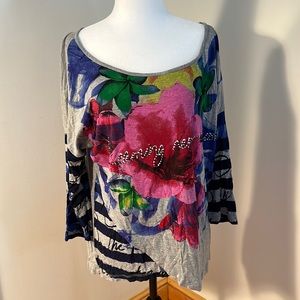 Desigual long sleeved cross over t-shirt